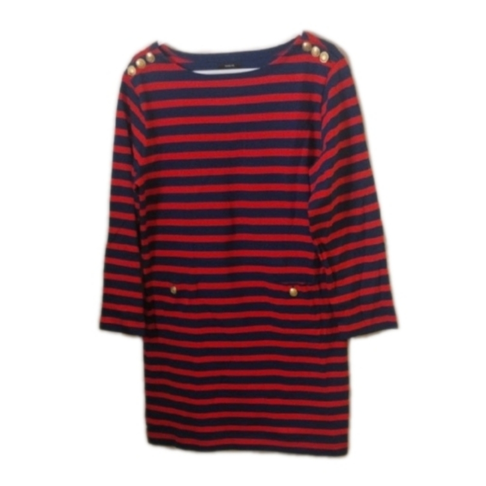 J. Crew  cloth shirt-dress with gold buttons